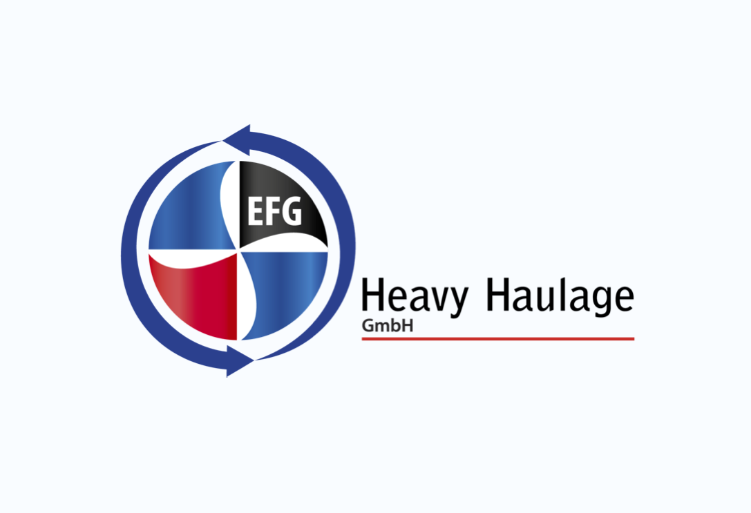 EFG Heavy Haulage Logo blue background