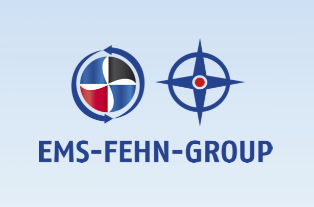 EMS-Fehn-Group Logo blue background